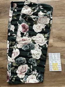 NEW RELEASE LuLaRoe OS One Size Leggings Beautiful Rose Dark Stripe Print New - Picture 1 of 3