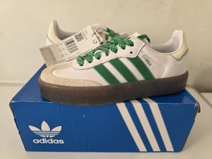 Adidas Samba White Green & Gum Uk 3.5 / US 5 / EU 36 Ladies Brand New - Picture 1 of 11