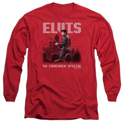 Elvis Presley Return Of The King Mens Long Sleeve Shirt Red Officially Licensed - Image 1 of 3