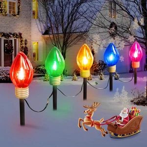 Jumbo C9 Christmas Pathway Lights Outdoor - 8.5 Feet 5 LED C9 Walkway Light, C7  - Picture 1 of 12