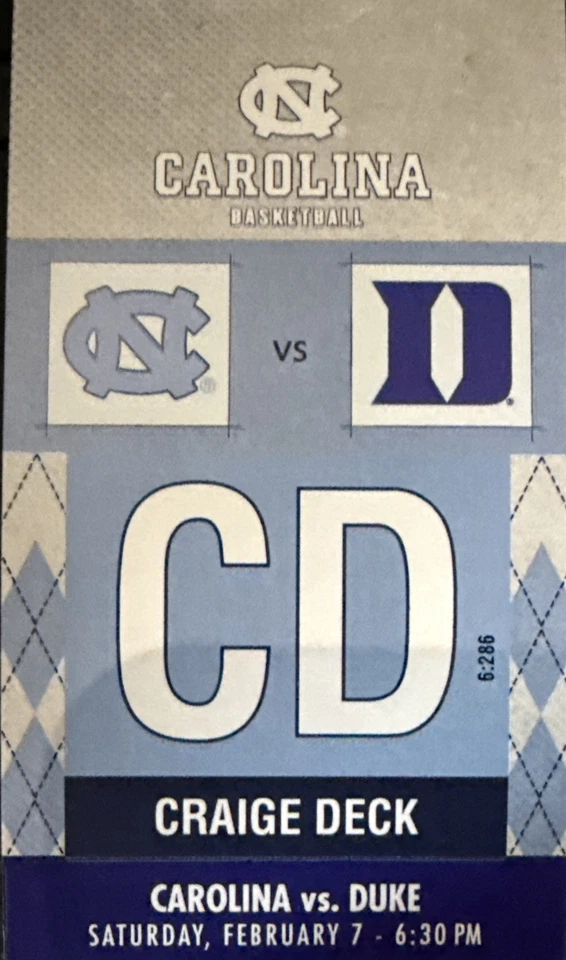 Boletos de baloncesto para hombre UNC Vs Duke (4) - sáb 2/7/26 @ 6:30 p.m. en CH (204/M/3-6) Foto 1 de 1