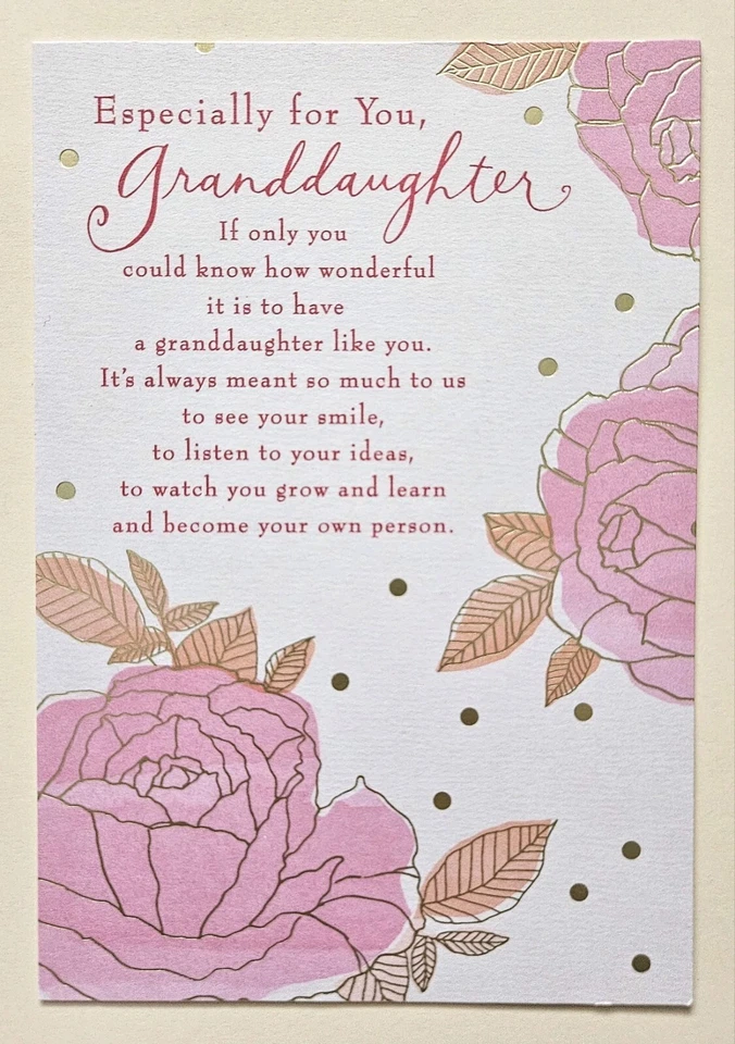 Cartão de feliz aniversário neta/saudação (incl. Envelope 5×7") - Imagem 1 de 4