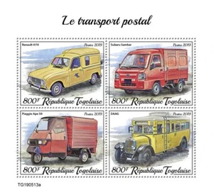Togo - Vehículos de transporte de correo 2019 - Hoja de 4 sellos - TG190513a - Imagen 1 de 1
