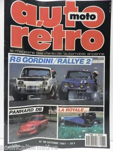 Revue AUTO RETRO moto magazine n° 86 - octobre 1987 collection R8 Gordini simca - Imagen 1 de 1