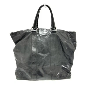PRADA logo Bag Tote Bag Leather Black - Bild 1 von 15