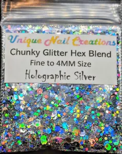 CHUNKY GLITTER HEX BLEND~U Choose~Nail Art•Acrylic•Gel•Body Art•Festival•Crafts - Picture 1 of 35