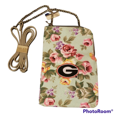 Georgia Bulldogs College Accessories Small Floral Canvas Crossbody wallet bag Cover