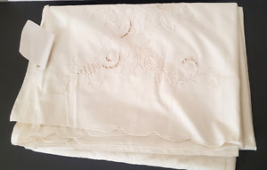 BATTENBURG LACE  BANQUET SIZE TABLECLOTH ECRU 108"X72" NWT Hand Embroidered