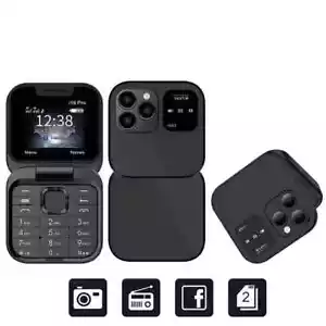 Unlocked 2024 New Mini Flip Mobile Phone Dial GSM Cellphones Dual SIM Card 1.7” - Picture 1 of 12