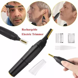 Men Electric Ear Beard Nose Hair Trimmer Eyebrow Mustache Remover Shaver Clipper - Picture 1 of 10