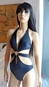 Impresionante traje de baño monokini marca francesa AUBADE negro talla pequeña 34 $269 - Imagen 1 de 8
