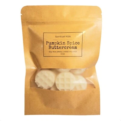 La cera de soja crema de mantequilla de especias de calabaza se derrite 3 oz | La cera de otoño se derrite | En forma de gofre  Foto 1 de 2