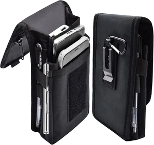 Dual Phone Holster,Belt Phone Pouch, Large Smartphone Pouch Cell Phone Holder, M - Picture 1 of 12