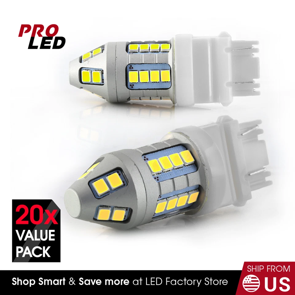 3157 3156 Xenón Blanco Intermitente Esquina LED Bombillas x 10 Juegos Foto 1 de 4