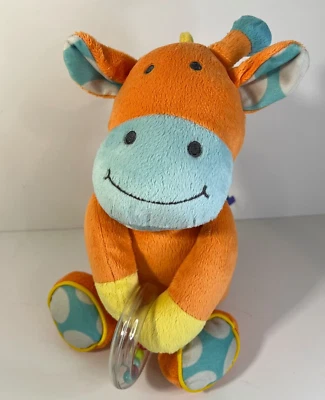 Juguete Manhattan BonBon Jirafa Naranja Como Nuevo Amarillo Sonajero Anillo Peluche Animal Foto 1 de 4
