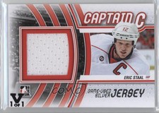 2011 ITG Captain-C Series Game-Used Silver Jersey Vault Black 1/1 Eric Staal d4e