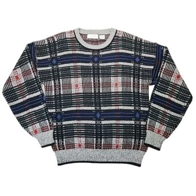 Van Heusen Sweater Mens Large Tall Vintage Hennessy Grandpa Nordic  90s Knit Y2K - Image 1 of 4