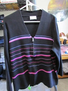 Designers Originals Womens Multicolor Zip Front Short Sweater 48" Bust 24"Length - Picture 1 of 4