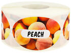 Peach Grocery Store Food Labels   | 1.25 x 2" Inch Oval Shape | 500 Per Roll