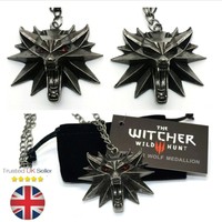 The Witcher 3 Wolf Medaillon Anhänger Keel Halskette Cosplay Kostüm Ps 4