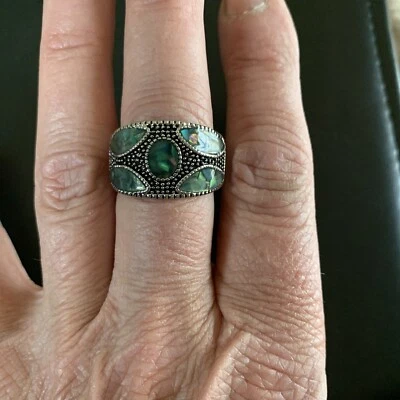 ANILLO ABULÓN TONO PLATA LIA SOPHIA - TALLA 10 Foto 1 de 4