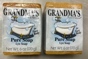 2 Pack Grandma's Pure & Natural Lye Bath Soap, 6 oz size - Picture 1 of 3