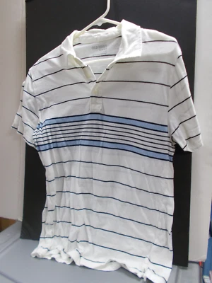 Camisa de vestir Old Navy para hombre medio botón a rayas talla mediana manga corta Foto 1 de 3
