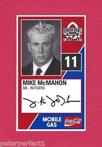 MIKE McMAHON 2001 SENIOR BOWL RUTGERS SCARLET KNIGHTS ROOKIE CARD DETROIT LIONS