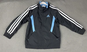 Adidas Niño Talla 3T 3 Cremallera Completa Negro Pista Cortavientos Rayas Negro Azul Malla - Imagen 1 de 9