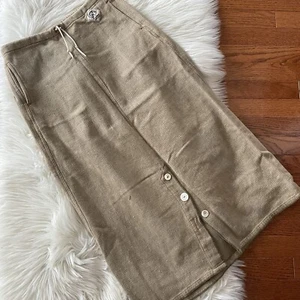 Tribe by a People United Handwoven Cotton Maxi Skirt with Pockets Beige Pull On - Picture 1 of 10