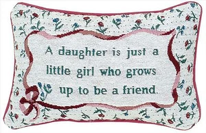 A DAUGHTER GROWS UP TO BECOME A FRIEND DECORATIVE PILLOW - Picture 1 of 1