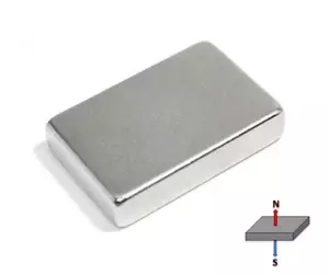 1x Super Strong 50.8x24.5x6.35mm N35 | Neodymium Rare Earth Block Magnet | Model - Foto 1 di 3