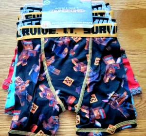 Bio World NEW♈Boy's 4 pack Athletic Boxer Briefs size 6/S~Gold/black Minecraft - Picture 1 of 5