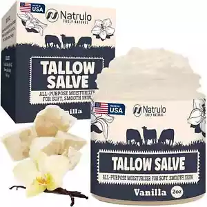 Beef Tallow for Skin, Organic Grass-Fed Whipped Beef Tallow and Honey Balm Anti - Picture 1 of 4
