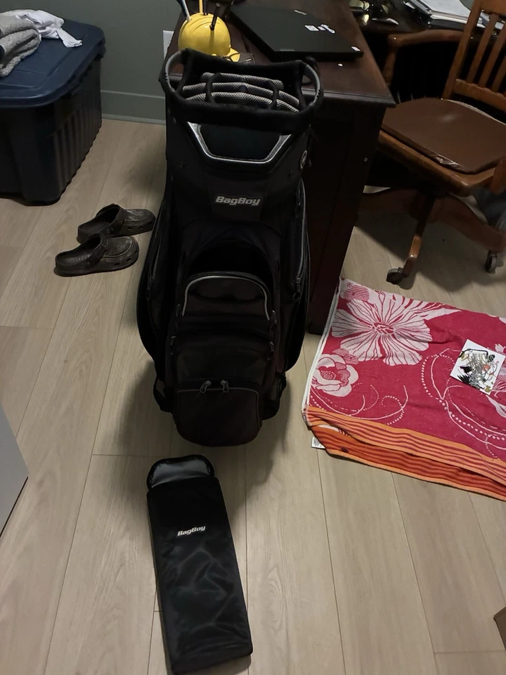 Bag Boy Golf Chiller Cart Bag Black with Cooler Bag (14 Slots) - Image 1 of 4