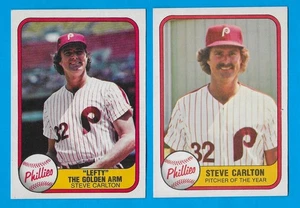 (2) 1981 Fleer STEVE CARLTON Phillies Error Cards "1066" and #6 "Lefty" (NM) - Picture 1 of 2