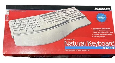 Microsoft Natural Keyboard Elite PS/2 USB Ergonomic Split Keyboard 286-00082 New - Image 1 of 2