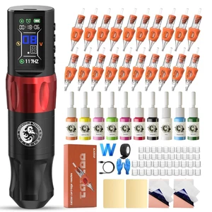 Kit maquina tatuaje inalambrica pluma tipo pen completo con tinta para artistas - Bild 1 von 12