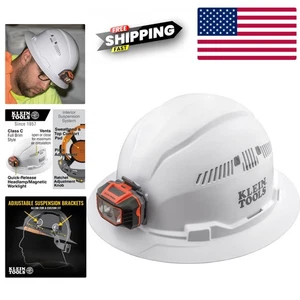 Lightweight White Vented Hard Hat with Adjustable Sweatband & Accessories - Picture 1 of 12