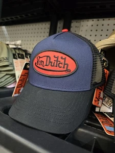 Von Dutch Hat Cap Snap Back Multicolor Trucker Mesh Patch Embroidered Mens Blue - Picture 1 of 4