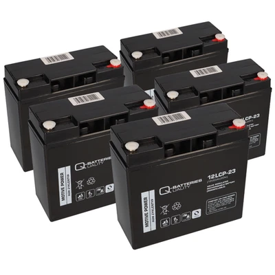 Q-BATTERIES Akkusatz 60V 23Ah statt 20Ah für ECONELLO Dreirad- und Vierradmobile 5x 12V 23Ah