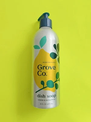 Grove Co Dish Soap Lemon & Eucalyptus Metal Bottle with Pump 16 oz - Image 1 of 3