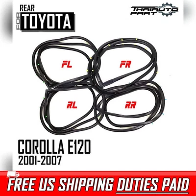 4 Sello de puerta de goma para Toyota Corolla E120 2000-2007 Foto 1 de 4