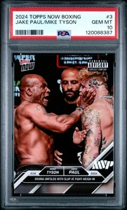 2024 TOPPS NOW BOXING #3 JAKE PAUL/MIKE TYSON PSA 10 - Picture 1 of 2