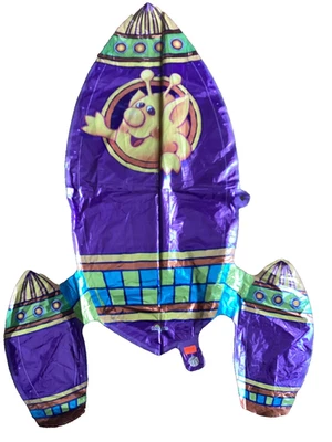 Globo de aluminio grande nave cohete espacial de colección 1999 lindos alienígenas 06161 B25 Foto 1 de 2