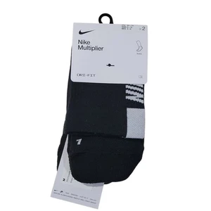 Paquete de 2 calcetines tobilleros multiplicadores de entrenamiento Nike para hombre talla 6-8 para mujer 6-10 negros Dri-Fit - Imagen 1 de 8