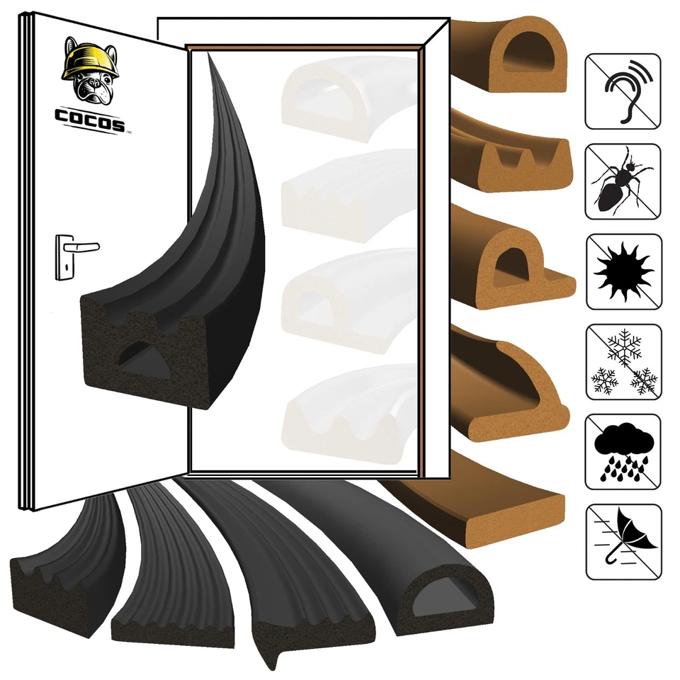 Fensterdichtung Türdichtung  selbstklebend EPDM Gummi Dichtung Profil D E P V I - Bild 1 von 1