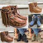 Fashionable Flat Boots for Women Featuring Fringed Suede Design Size 38 42