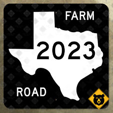 Texas Farm to Market Road 2023 route marker 1965 road sign US 59 Garrison 24x24