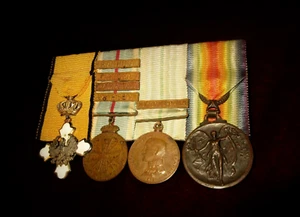 EINZIGARTIGE GRIECHISCHE HELLENISCHE BALKANKRIEGSUNIFORM MEDAILLE BAR DEKORATION VIERERGRUPPE - Bild 1 von 6